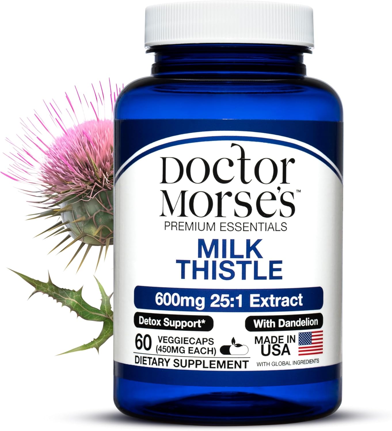 Ultra Potent Milk Thistle Supplement for Liver Detox Support - 15000mg with Dandelion Root - 60 Capsules - FDA-Registered Facility