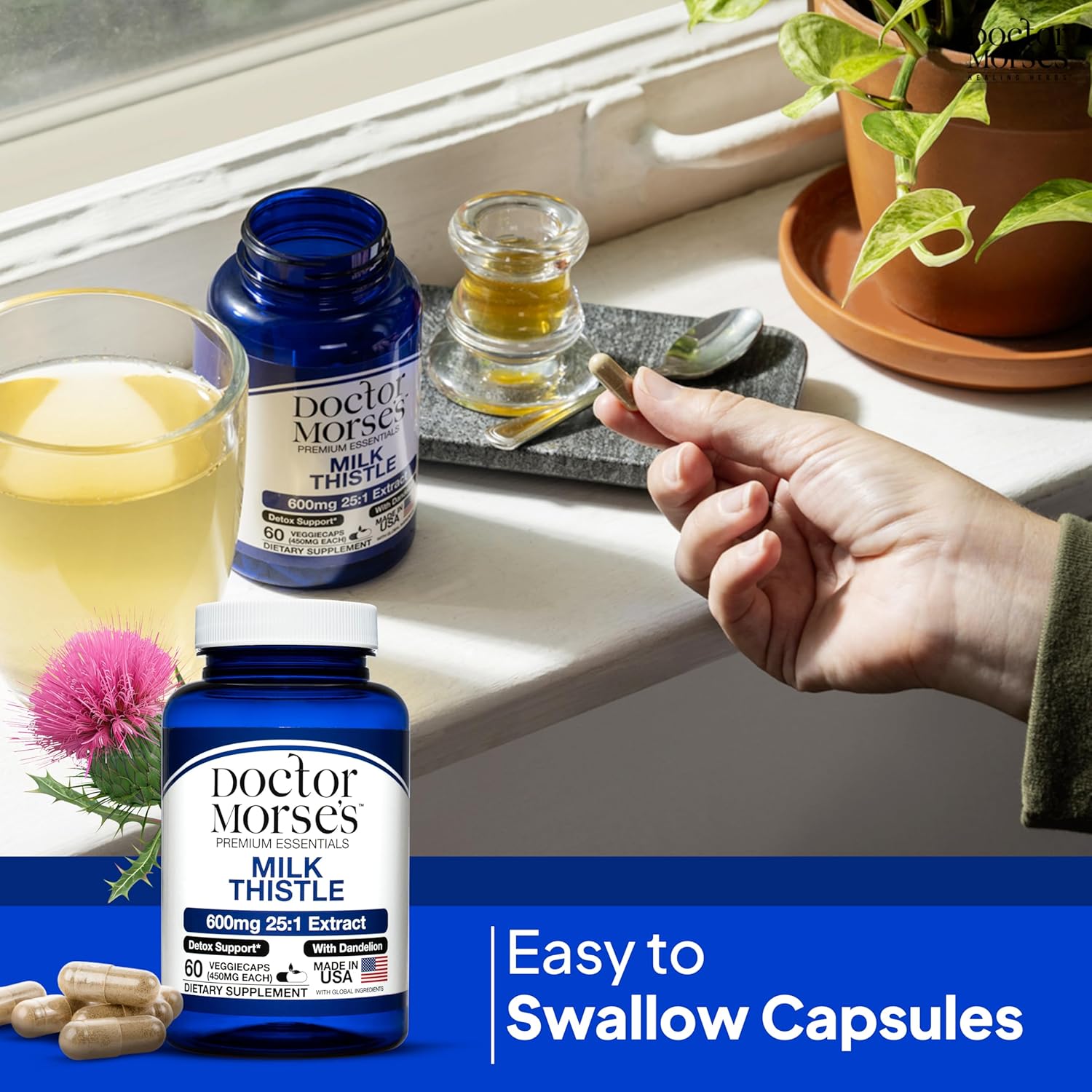 Ultra Potent Milk Thistle Supplement for Liver Detox Support - 15000mg with Dandelion Root - 60 Capsules - FDA-Registered Facility