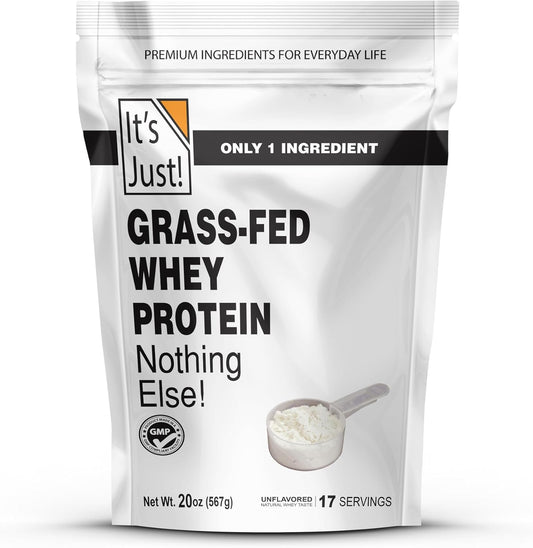 Ultra Premium Grass-Fed Whey Protein Concentrate, Unflavored, Made in USA, rBGH/RBST Hormone Free - 1.25 Pound