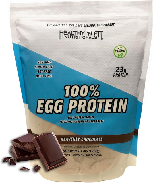 Ultra Pure Chocolate 100% Egg White Protein Isolate Powder (4lb) - Lactose and Sugar-Free Egg Protein