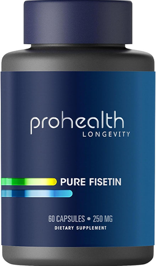 Ultra Pure Fisetin Supplement - 60 Capsules x 250mg - Intermittent High Dose Use - Triple Tested for Potency - GMP USA Made