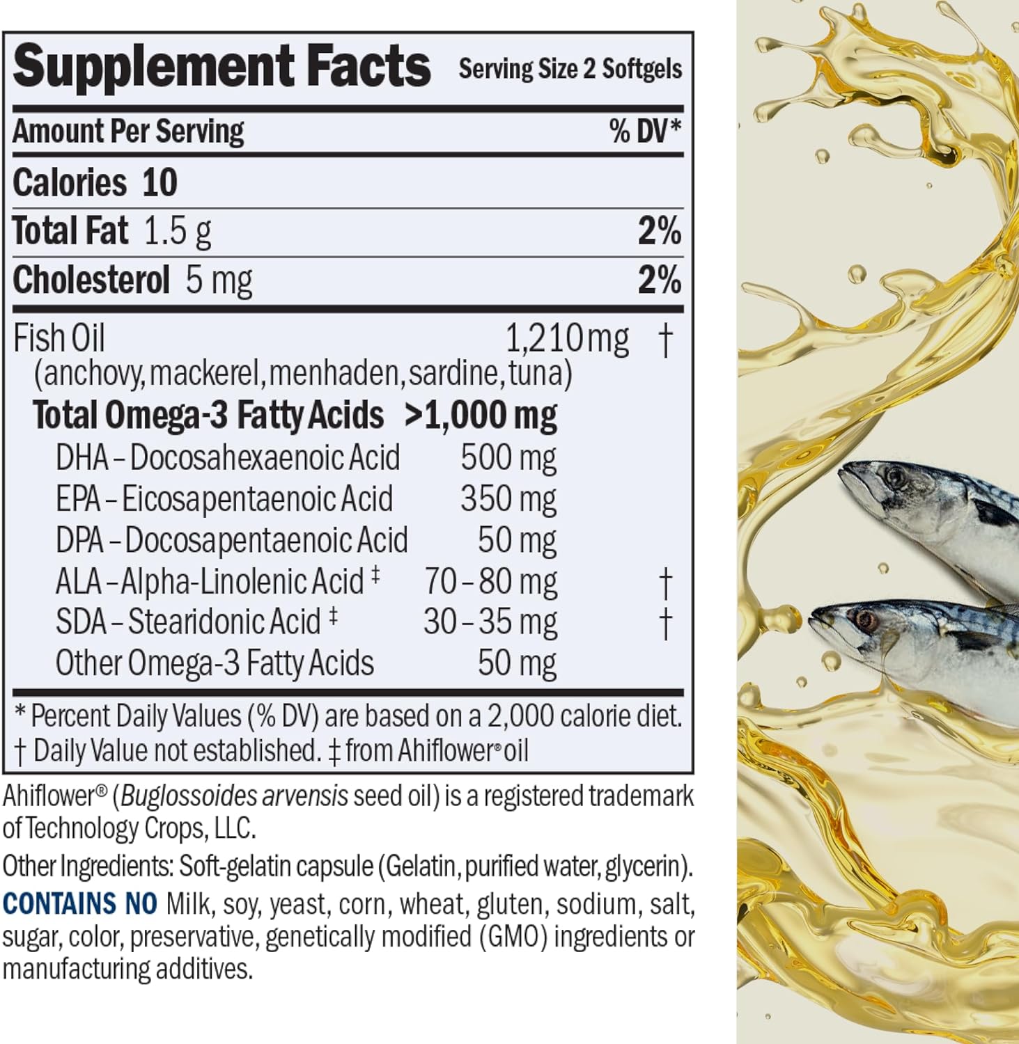 Ultra-Pure Maximum Essential Omega-3 Fish Oil Softgels - High DHA, No Mercury Supplement - Easy to Swallow Capsules