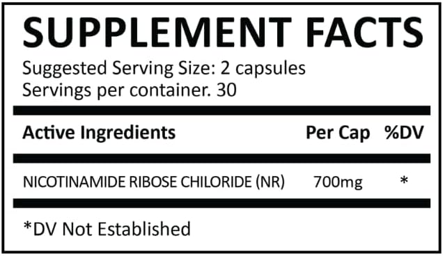 Ultra Pure NR (Nicotinamide Riboside) Capsules - 350mg | Anti-Aging NAD Booster | Boosts Cellular Energy, Repair, and Protection | Vegan, Gluten-Free, Non-GMO - 60 Capsules