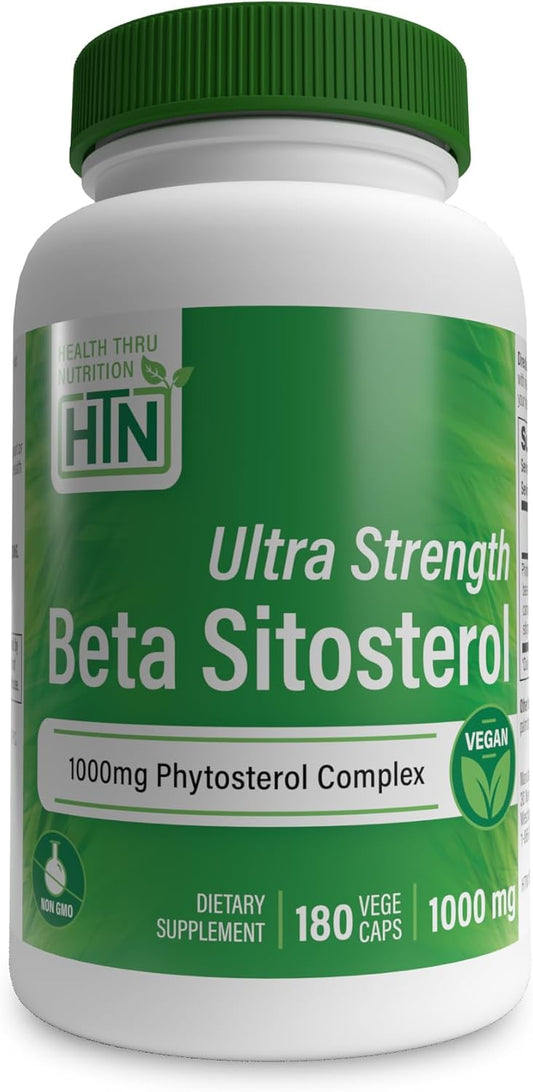 Ultra Strength Beta Sitosterol Supplement | 1,000mg Phytosterols Complex | Non-GMO Vegan (180 Capsules)