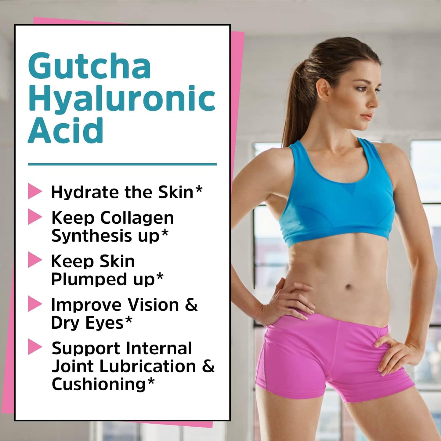 Ultra Strength Vegan Hyaluronic Acid with Vitamin C for Joints, Skin & Eyes - Anti-Aging Formula, Non-GMO - 120 Capsules