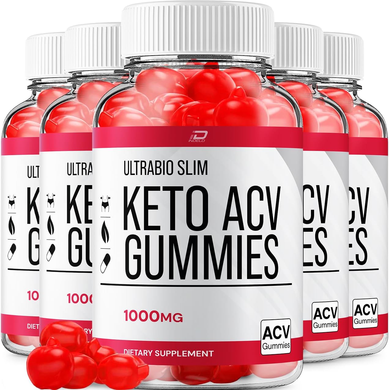 UltraBio Slim Keto Apple Cider Vinegar Gummies - Maximum Strength BioSlim Gummies for Advanced Weight Management - 5 Pack of 300 Gummies