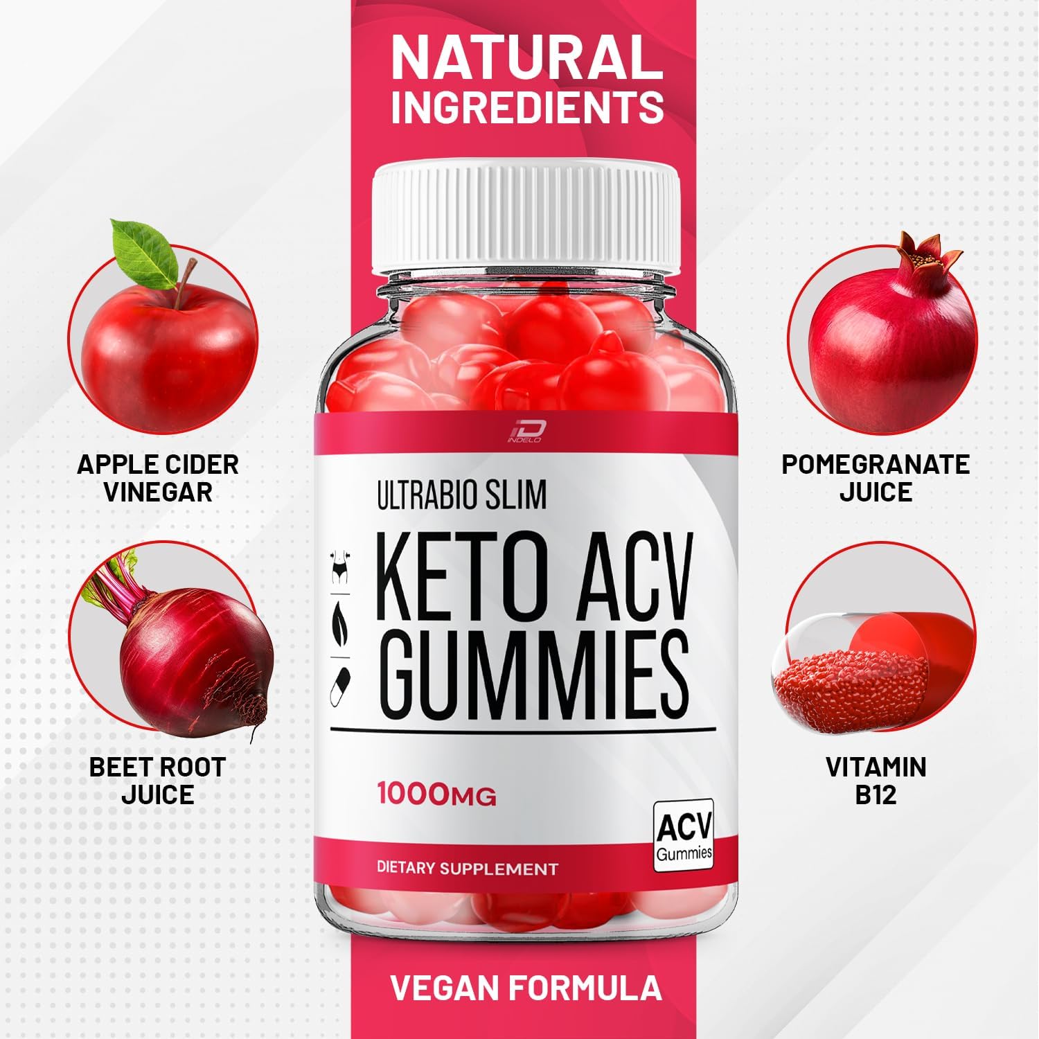 UltraBio Slim Keto Apple Cider Vinegar Gummies - Maximum Strength BioSlim Gummies for Advanced Weight Management (60 Gummies)