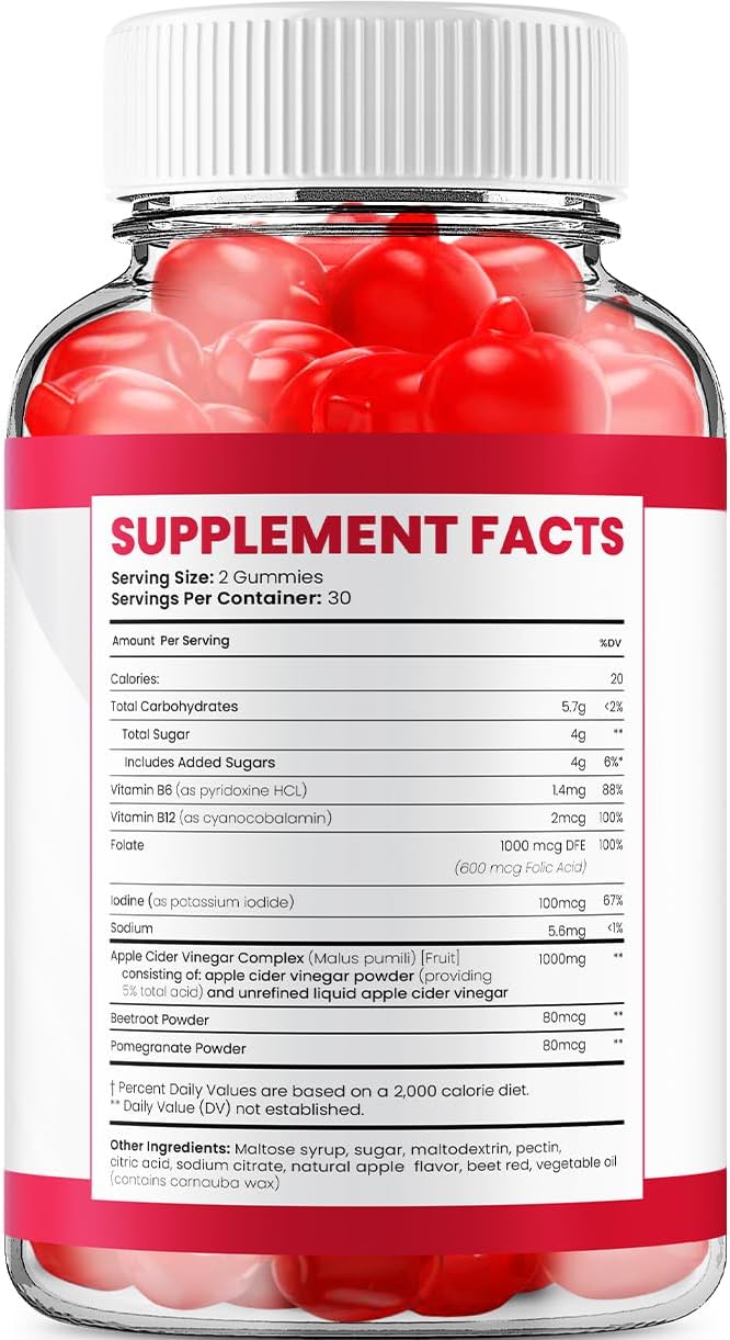 UltraBio Slim Keto Apple Cider Vinegar Gummies - Maximum Strength BioSlim Gummies for Advanced Weight Management (60 Gummies)