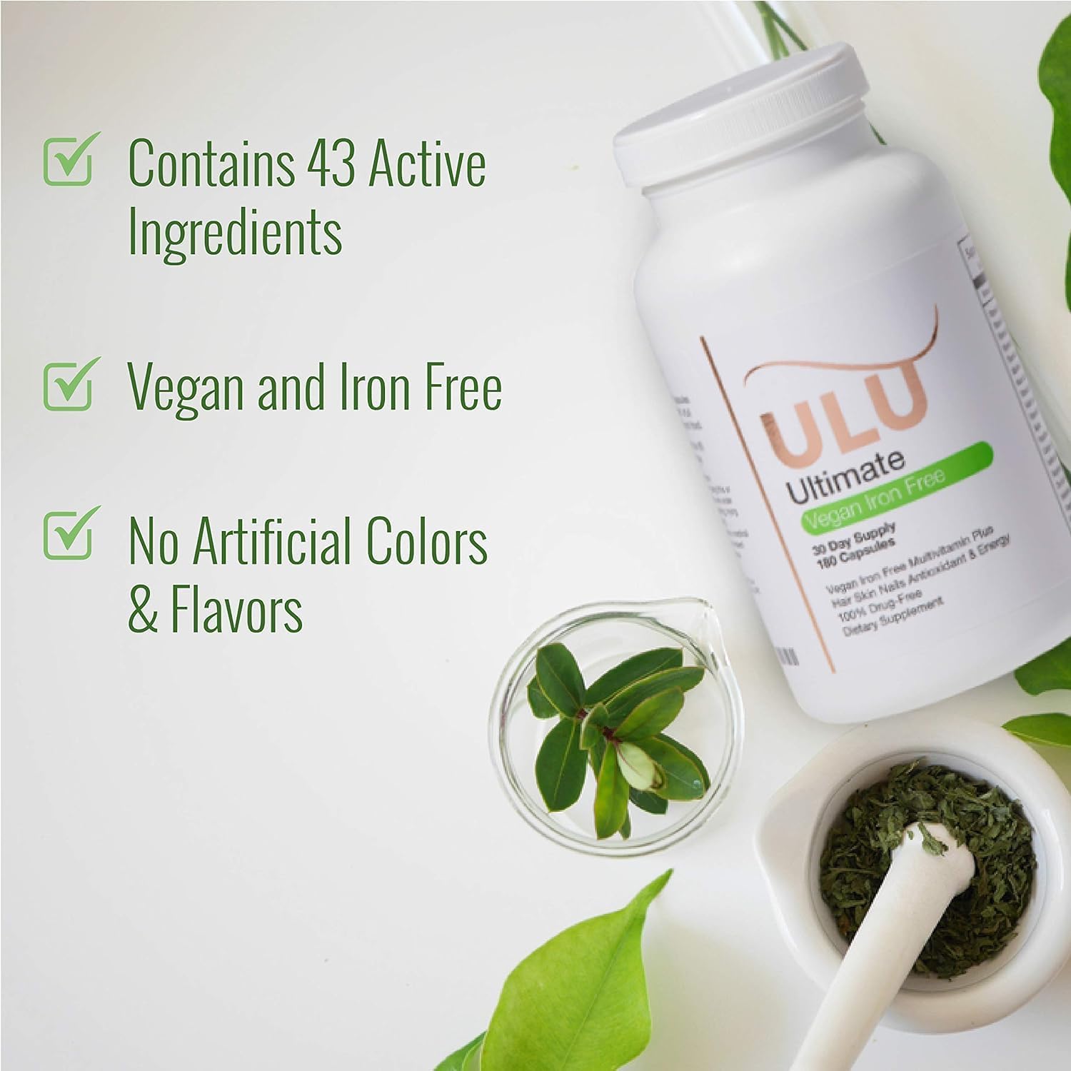 ULULIFE Ultimate Multivitamin Bundle: Vegan, Iron-Free Capsules for Stronger Hair, Skin, & Nails, Improved Antioxidant & Energy Levels, Better Sleep, Less Stress - 360 Capsules Total