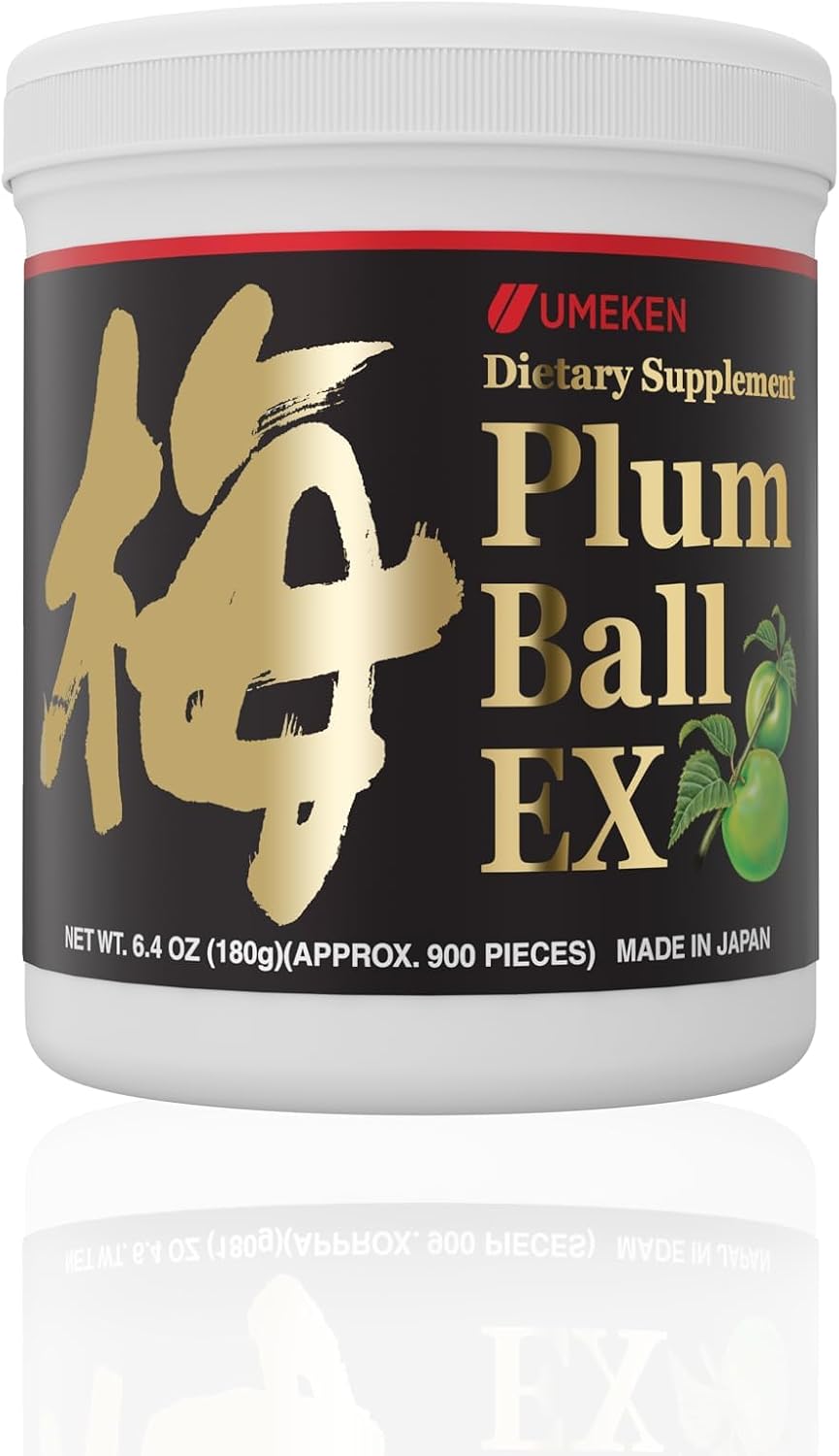 Umeken Plum Ball EX Concentrated Extract with Antioxidants, Citric Acid, Mumefural – Japanese Green Plum Extract, 3 Month Supply, 6.4oz Bottle
