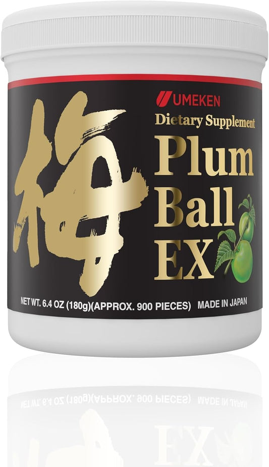 Umeken Plum Ball EX Concentrated Extract with Antioxidants, Citric Acid, Mumefural – Japanese Green Plum Extract, 3 Month Supply, 6.4oz Bottle