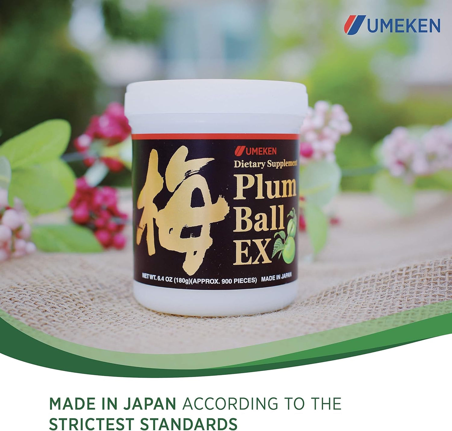 Umeken Plum Ball EX Concentrated Extract with Antioxidants, Citric Acid, Mumefural – Japanese Green Plum Extract, 3 Month Supply, 6.4oz Bottle