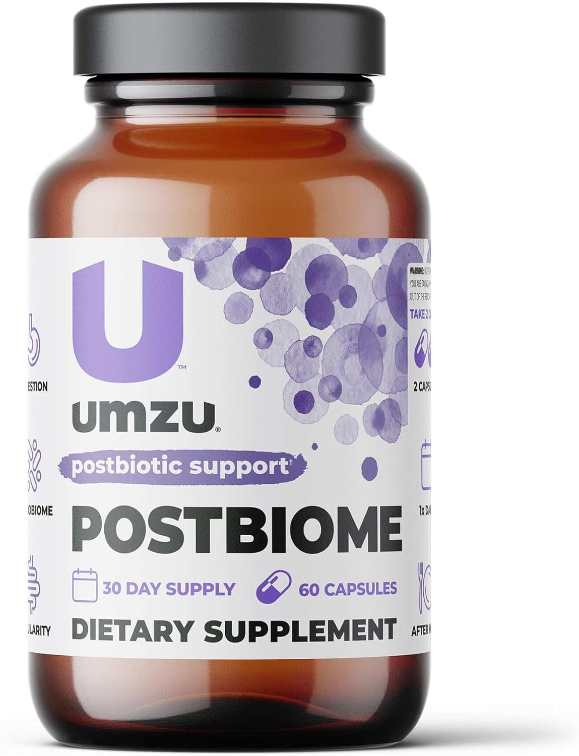 UMZU Postbiome Postbiotic Supplement with Tributyrin for Gut Health & Well-Being (60 Capsules)