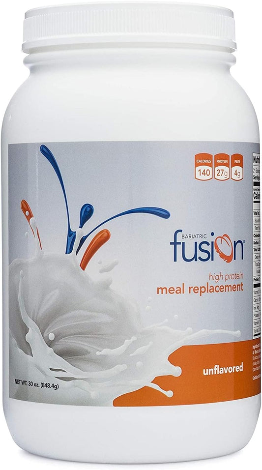Unflavored Bariatric Fusion Meal Replacement Powder - 27g Protein, 21 Servings for Gastric Surgery Patients - Gluten-Free & Sugar-Free