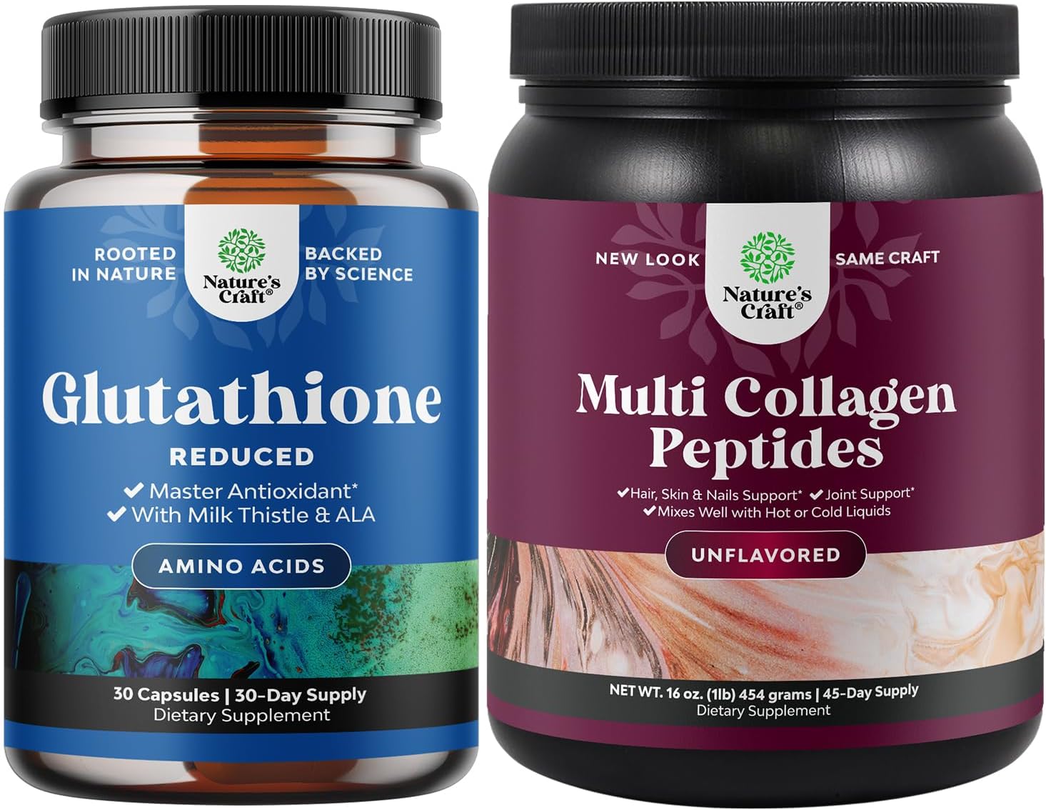 Unflavored Glutathione and Collagen Bundle for Bone and Joint Support in Women and Men
