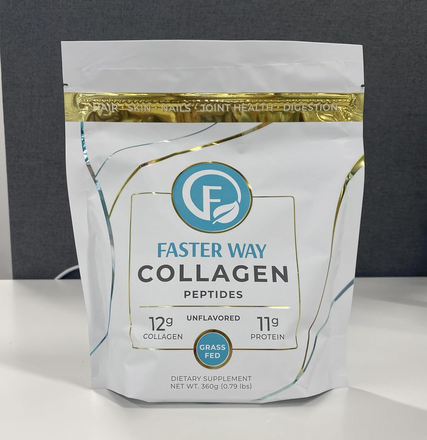 Unflavored Grass-Fed Beef Collagen Peptides for Fast Fat Loss - Skin, Hair, Nails, Joints, Gut Health - Paleo & Keto, Non-GMO - 360g