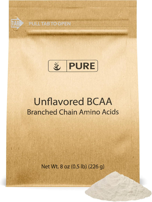 Unflavored Instantized BCAA Powder - Pure Original Ingredients, 8oz Supplement