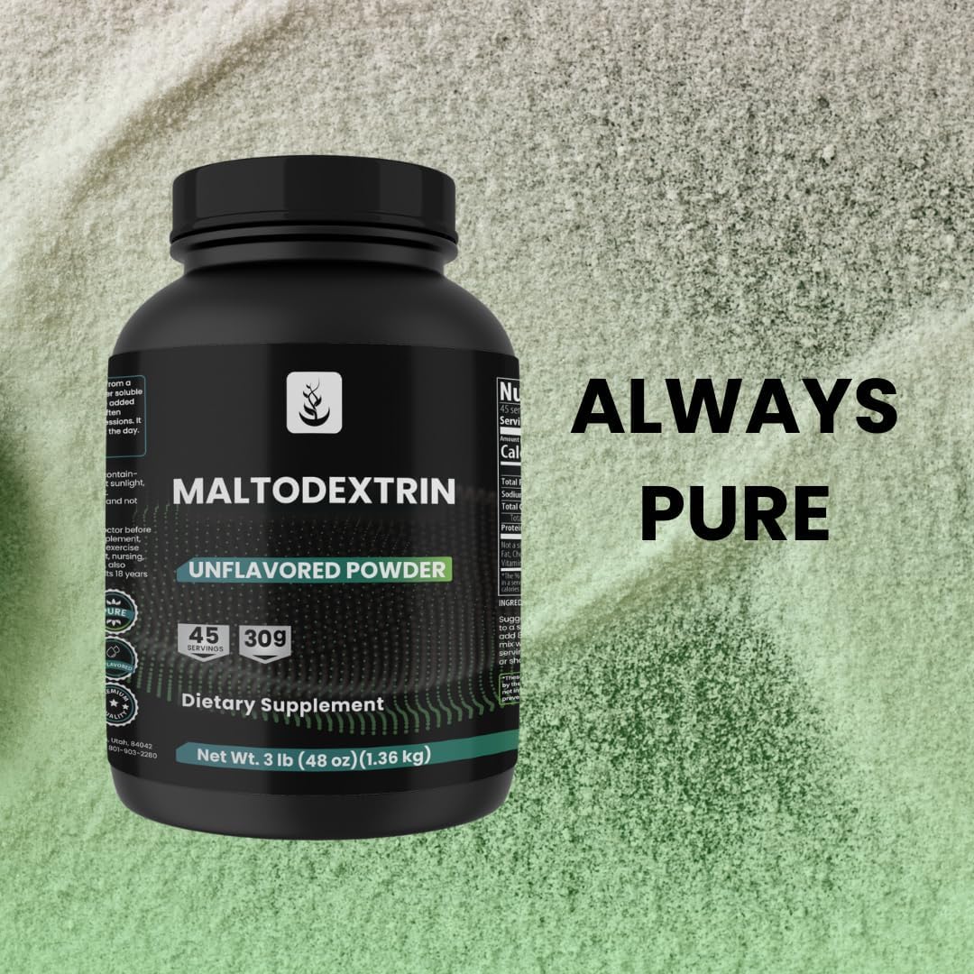 Unflavored Maltodextrin Powder - 3 lb, Pure Ingredients, No Magnesium or Rice Fillers