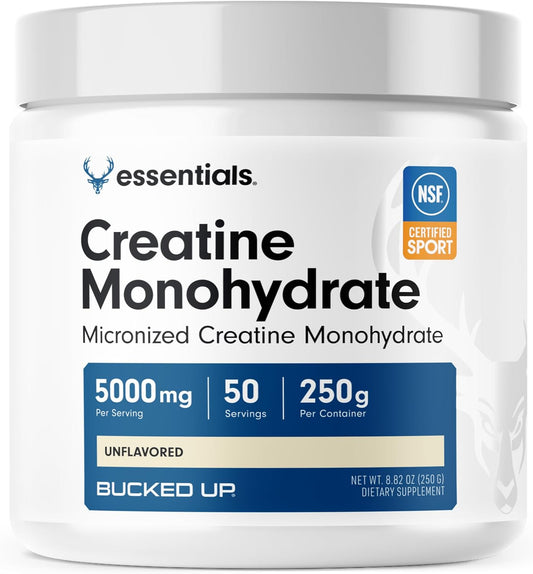 Unflavored Micronized Creatine Monohydrate Powder - 5g Per Serving - 50 Servings - 250g Jar - Ideal for Men and Women