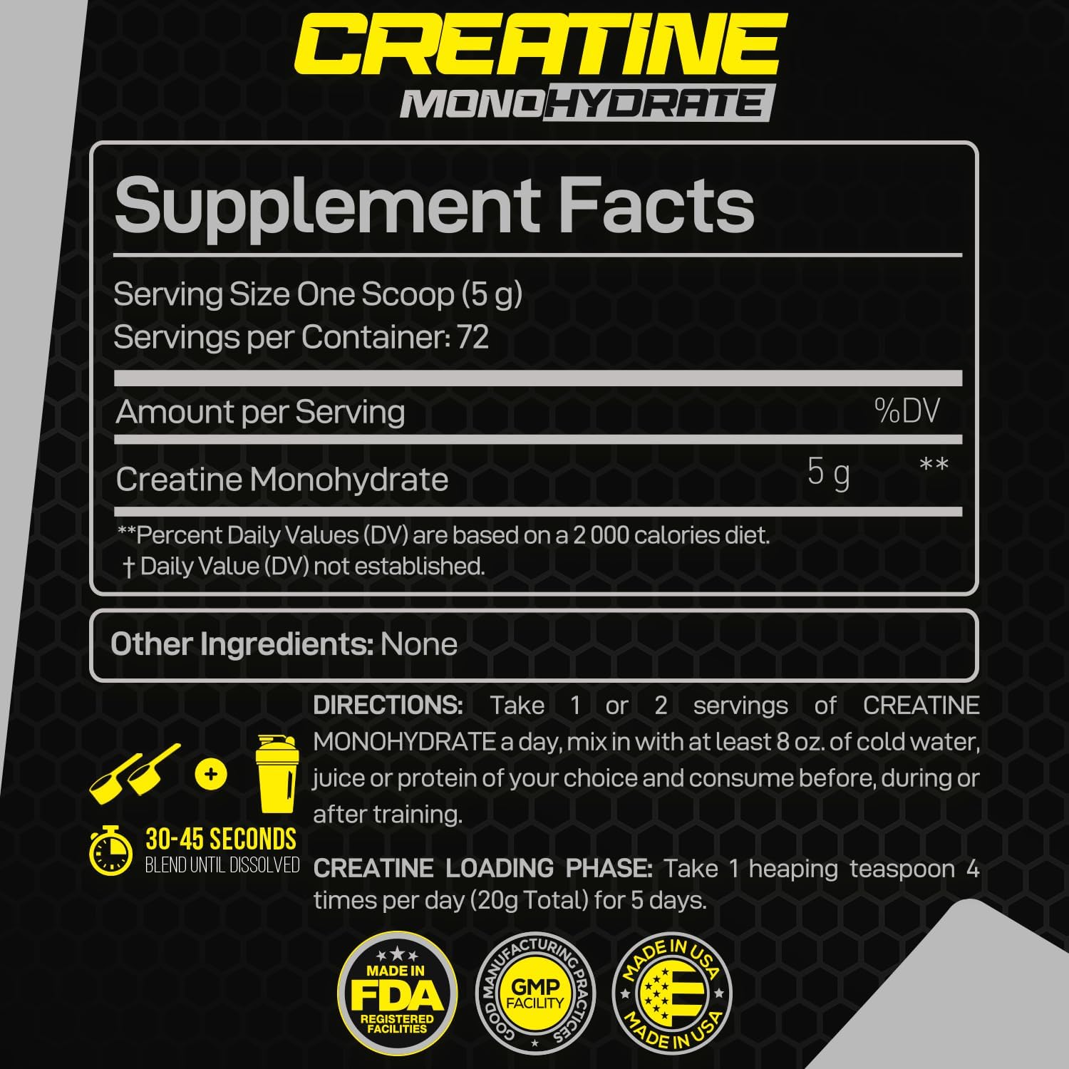 Unflavored Micronized Creatine Monohydrate Powder for Muscle Gain - 72 Servings for Men and Women