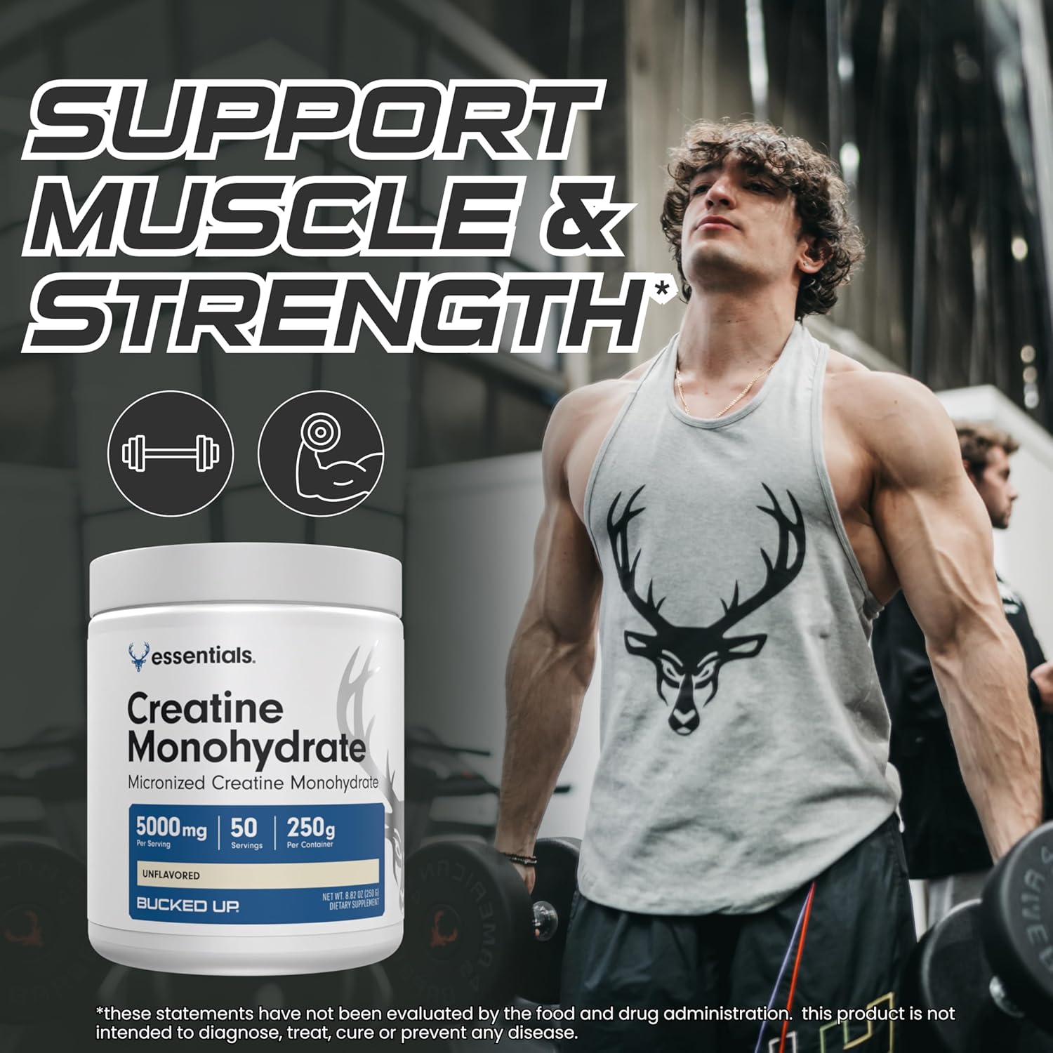 Unflavored Micronized Creatine Monohydrate Powder - 5g Per Serving - 50 Servings - 250g Jar - Ideal for Men and Women