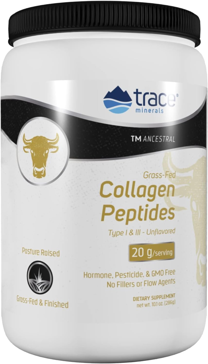 Unflavored Trace Minerals Collagen Peptides Powder - Supports Bone, Joint, Hair, Skin & Gut Health - 286g (14 Servings)