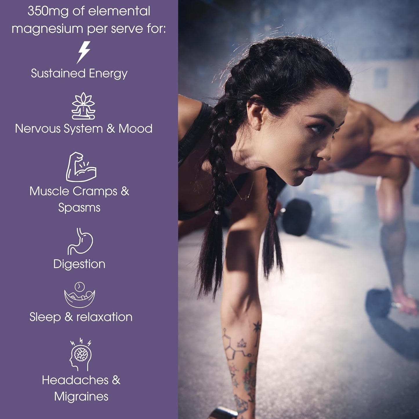 Unflavored Vegan Magnesium Citrate Powder for Sleep, Muscle, Bone Health & Energy - 60 Servings