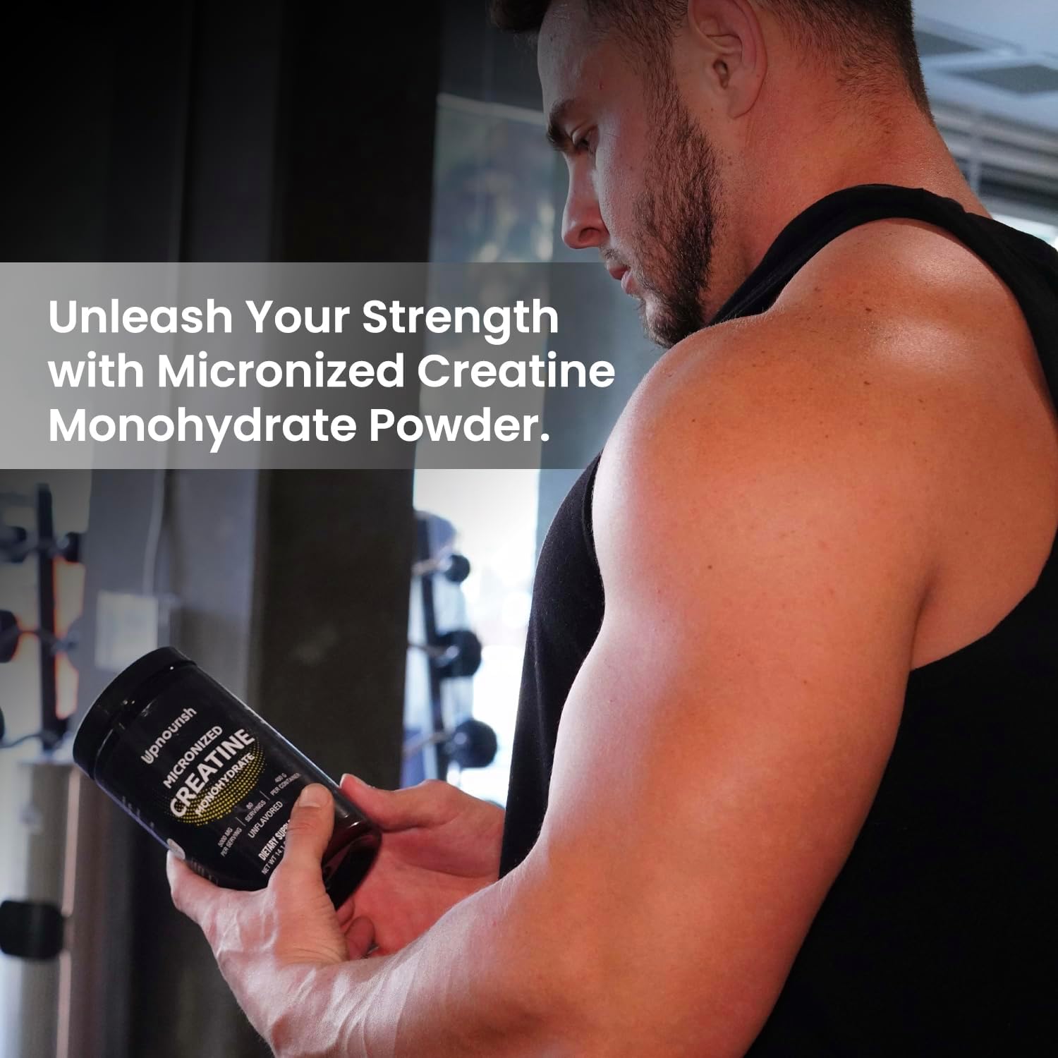 Unflavored Vegan Micronized Creatine Monohydrate Powder - 400g for Pre Workout, Muscle Building - Instantized Supplement for Men and Women - 80 Servings
