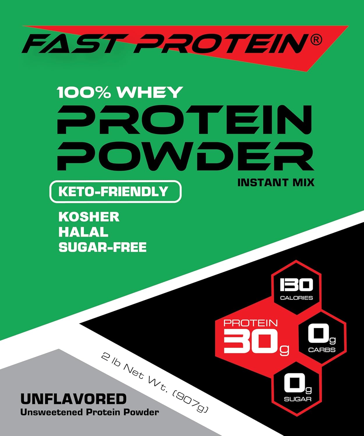 Unflavored Whey Isolate Protein Powder with 30G Protein - 2 LB Size for Fast Results