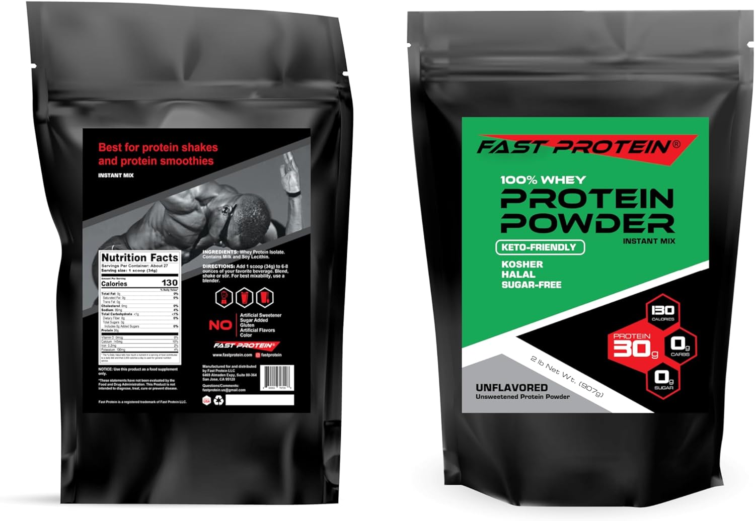 Unflavored Whey Isolate Protein Powder with 30G Protein - 2 LB Size for Fast Results