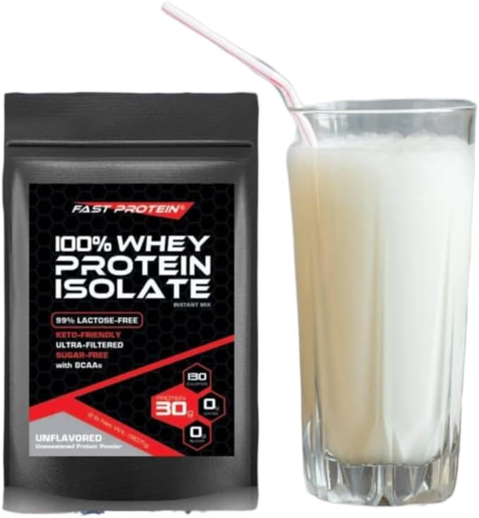 Unflavored Whey Isolate Protein Powder with 30G Protein - 2 LB Size for Fast Results