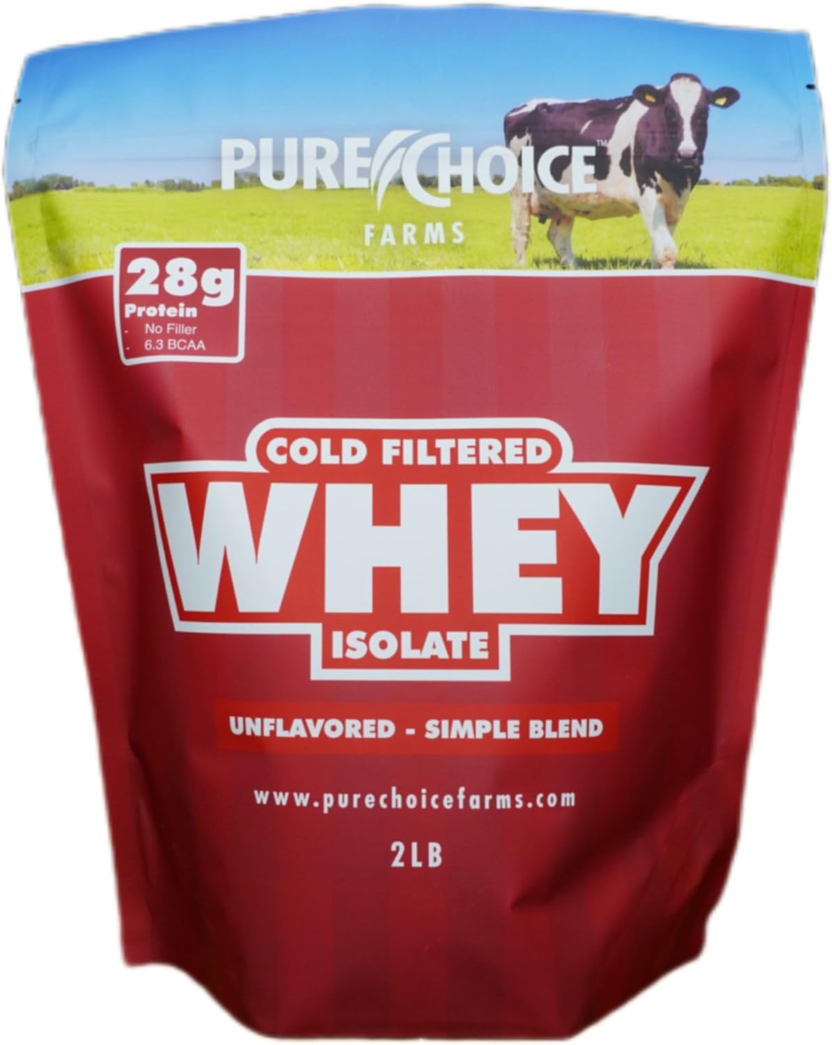 Unflavored Whey Protein Isolate Powder - 28g Protein, Sugar-Free, Undenatured, Pure Choice - 12 oz