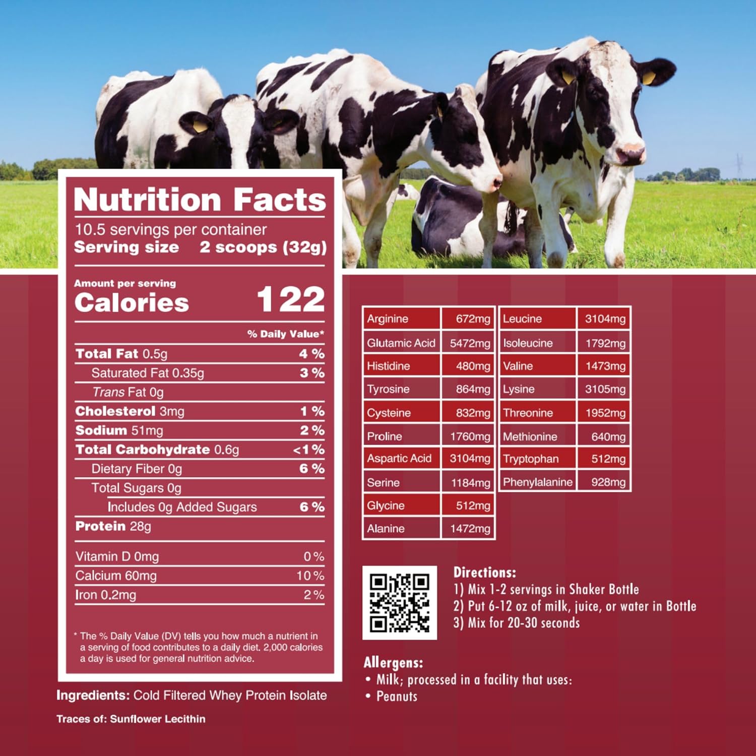 Unflavored Whey Protein Isolate Powder - 28g Protein, Sugar-Free, Undenatured, Pure Choice - 12 oz