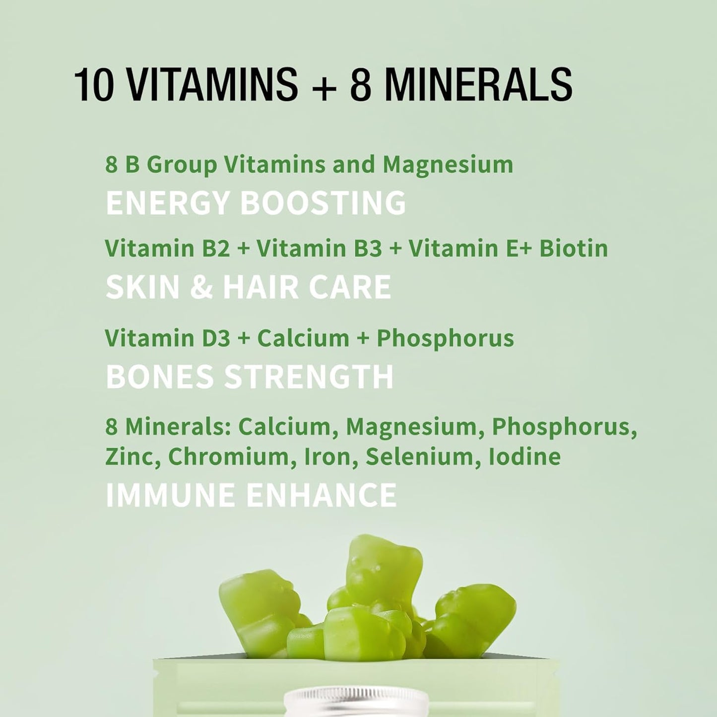 Unichi Women's Multi-Nutrient Gummy - 20 Count, 18 Essential Vitamins & Minerals for Overall Vitality - Non-GMO, Lime Flavor