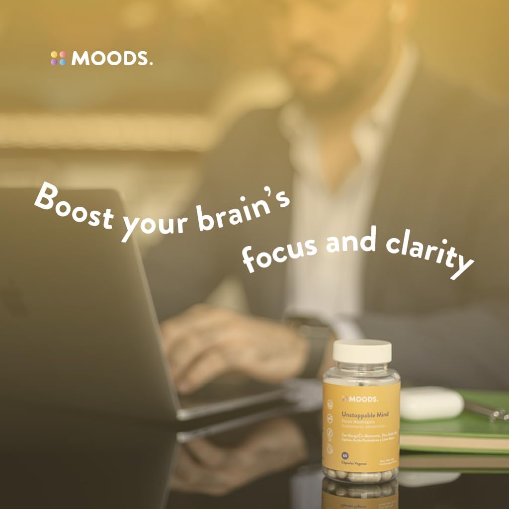 Unstoppable Mind Nootropics: Boost Energy, Memory, Focus | Bacopin, L-Glutamine, Lion's Mane | 60 Vegan Capsules