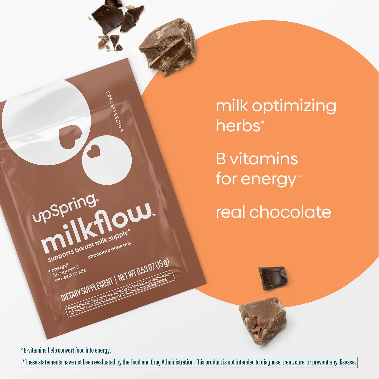 UpSpring Milkflow Electrolyte Berry & Chocolate Drink Mixes - Fenugreek Breastfeeding Supplement for Milk Supply Support