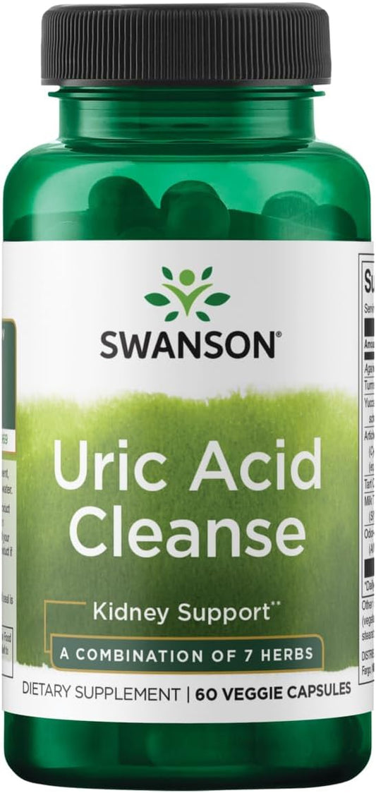 Uric Acid Cleanse Supplement - Supports Kidney Health with 7 Herbs - 60 Veggie Capsules - Natural Formula by Swanson