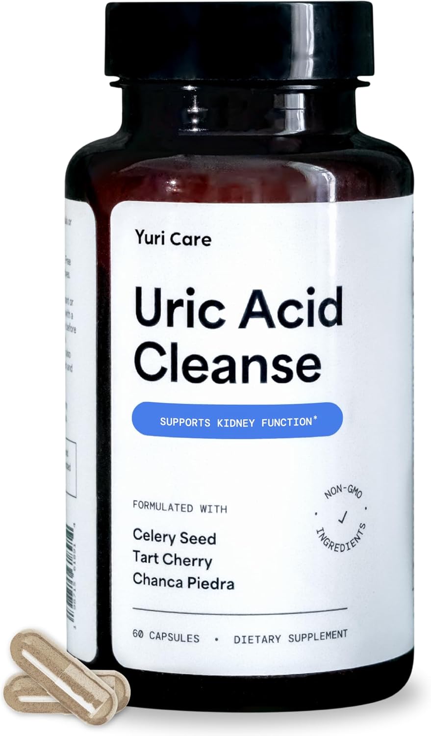 Uric Acid Cleanse Supplement with Celery Seed Extract, Chanca Piedra, and Tart Cherry - Kidney Detox and Uric Acid Flush