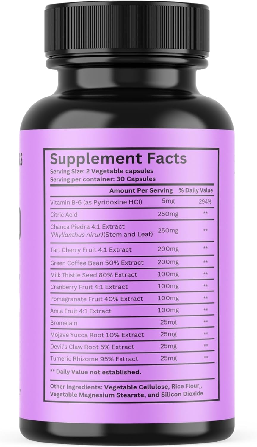 Uric Acid Support Advanced Formula with Tart Cherry, Celery & Turmeric - 60 Veg Caps - Joint Health Support & Detox - Non GMO