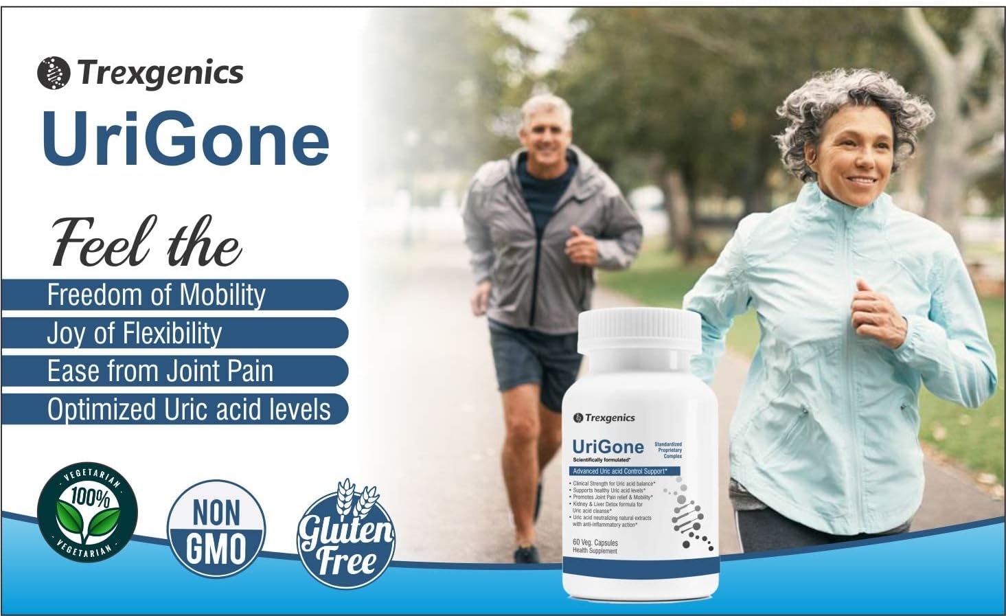 URIGONE Advanced Uric Acid Support Supplement - Natural Formula (60 Veg Caps)