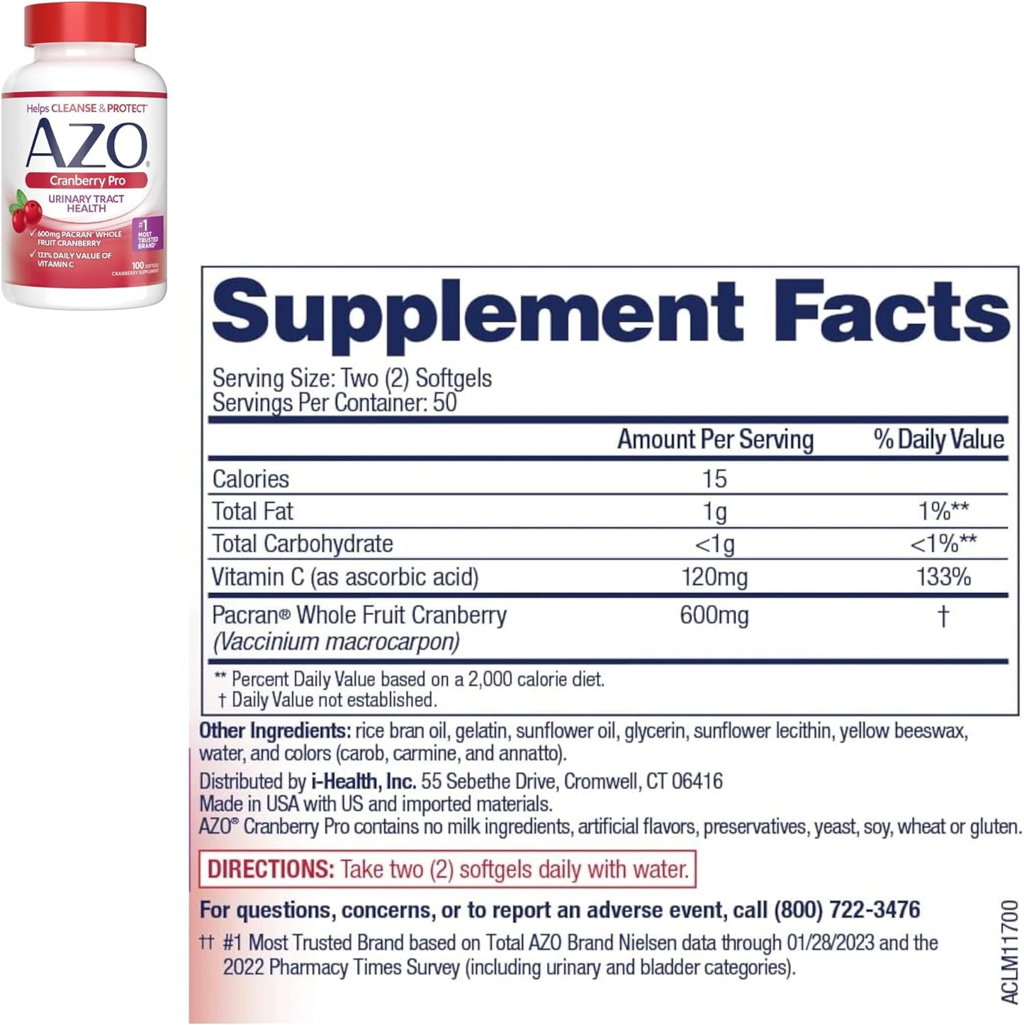 Urinary Tract Health Supplement with Cranberry PACRAN, 100 CT + Feminine Balance Probiotics, 30 Count