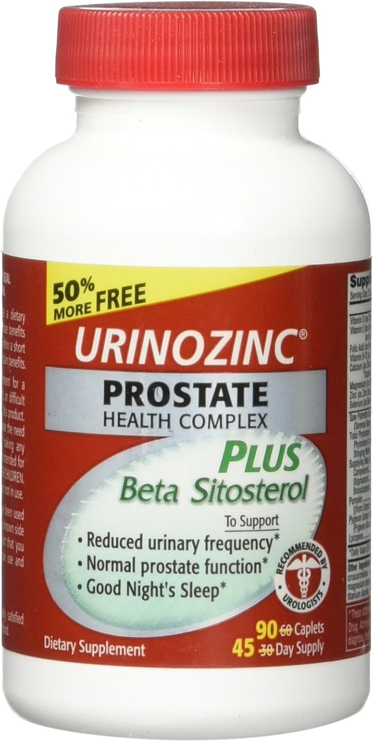 Urinozinc Prostate Plus Health Complex - 90 Tablets with Beta-sitosterol for Prostate Support