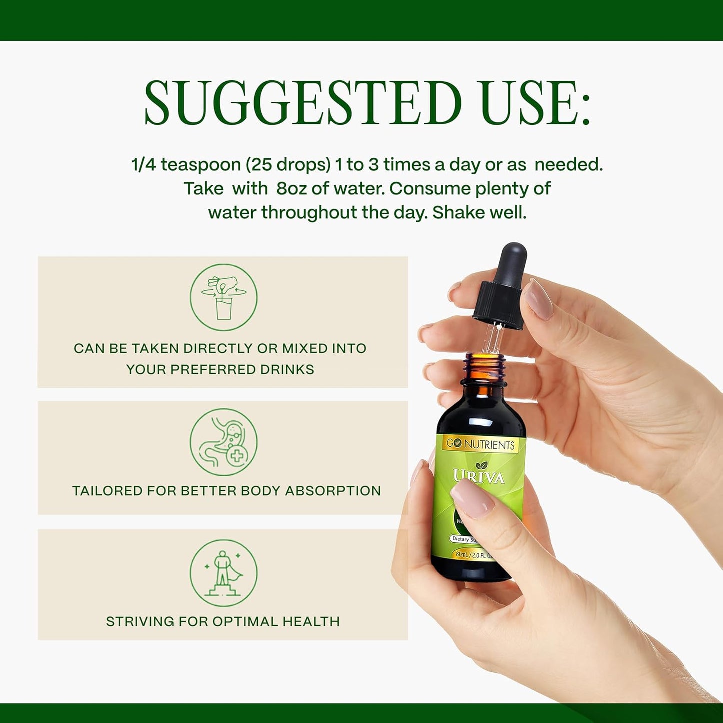 Uriva Advanced Uric Acid Flush Cleanse with Tart Cherry, Celery Seed, Turmeric - High Absorption Liquid Drops - Joints & Kidney Support - 2.0 oz.