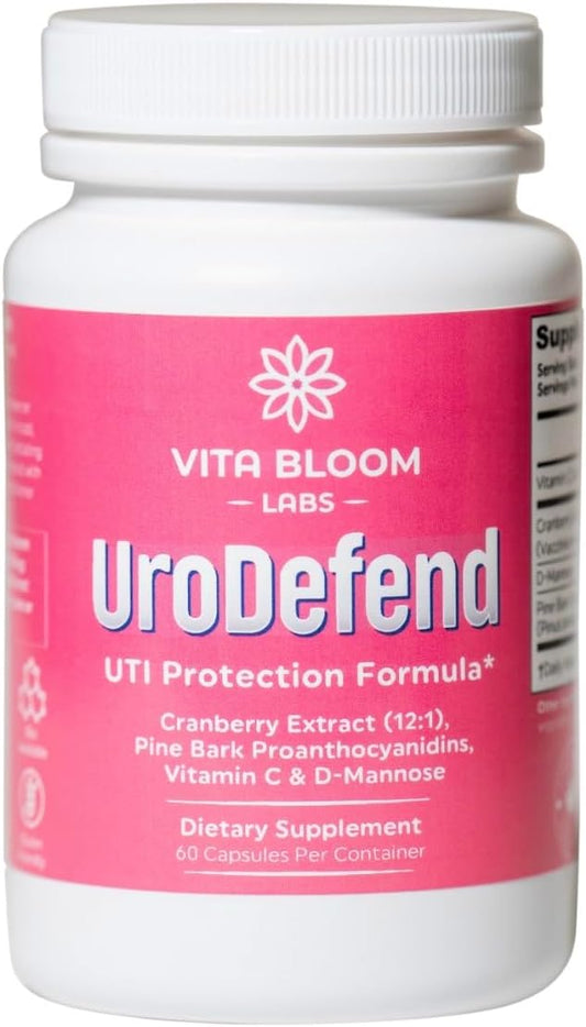 UroDefend UTI Protection Formula | Cranberry PACs | Physician Formulated | Gluten Free | 60 Capsules