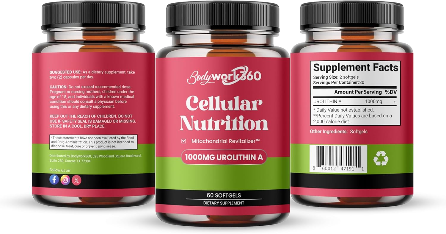 Urolithin A with Mitochondrial Revitalizer™ Softgels - Best Supplement for Healthy Aging, Muscle Repair, Metabolic Regulation - 60 Count