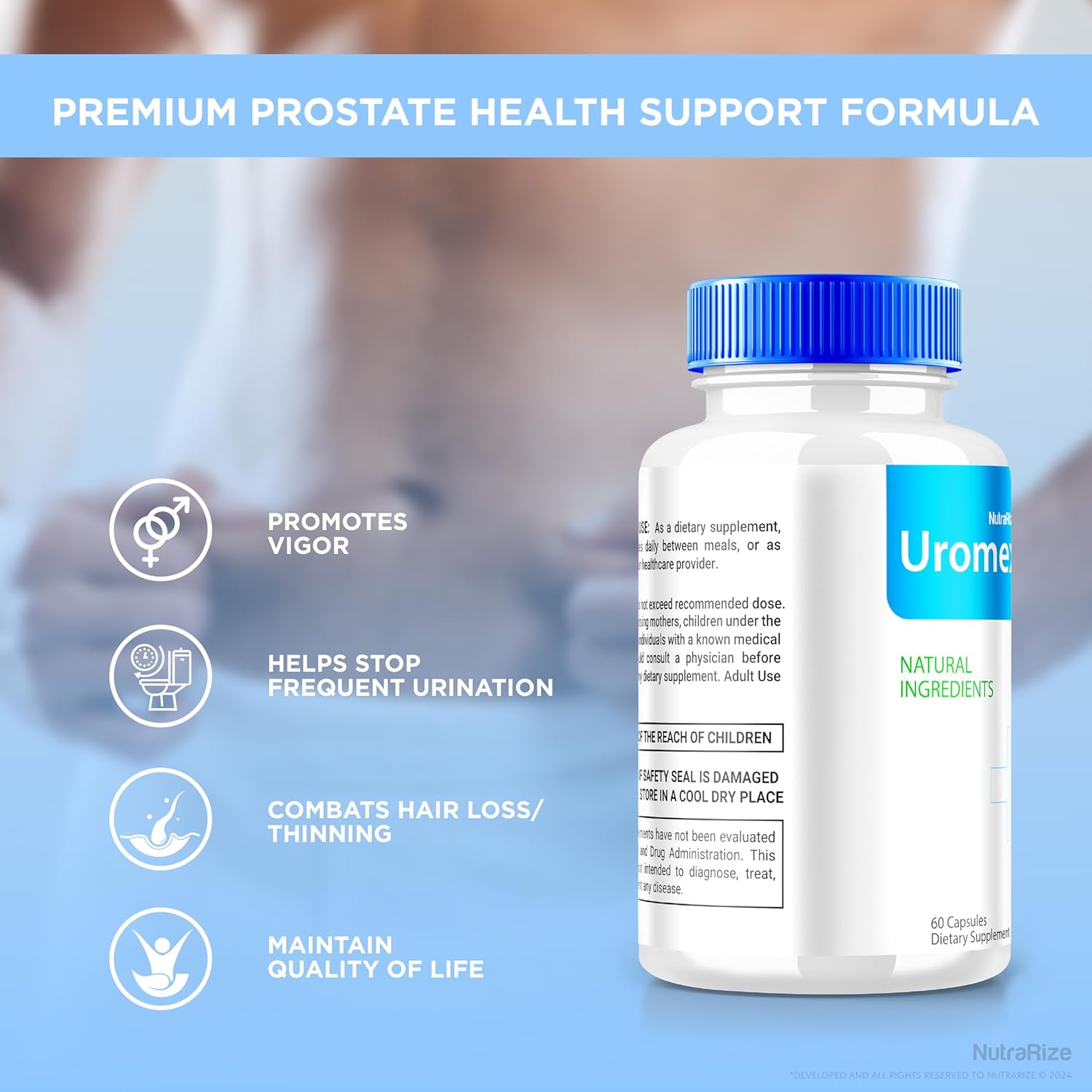 Uromexil Forte Capsules - Premium All-Natural Prostate Health Support Supplement with NutraRize Formula (60 Capsules)