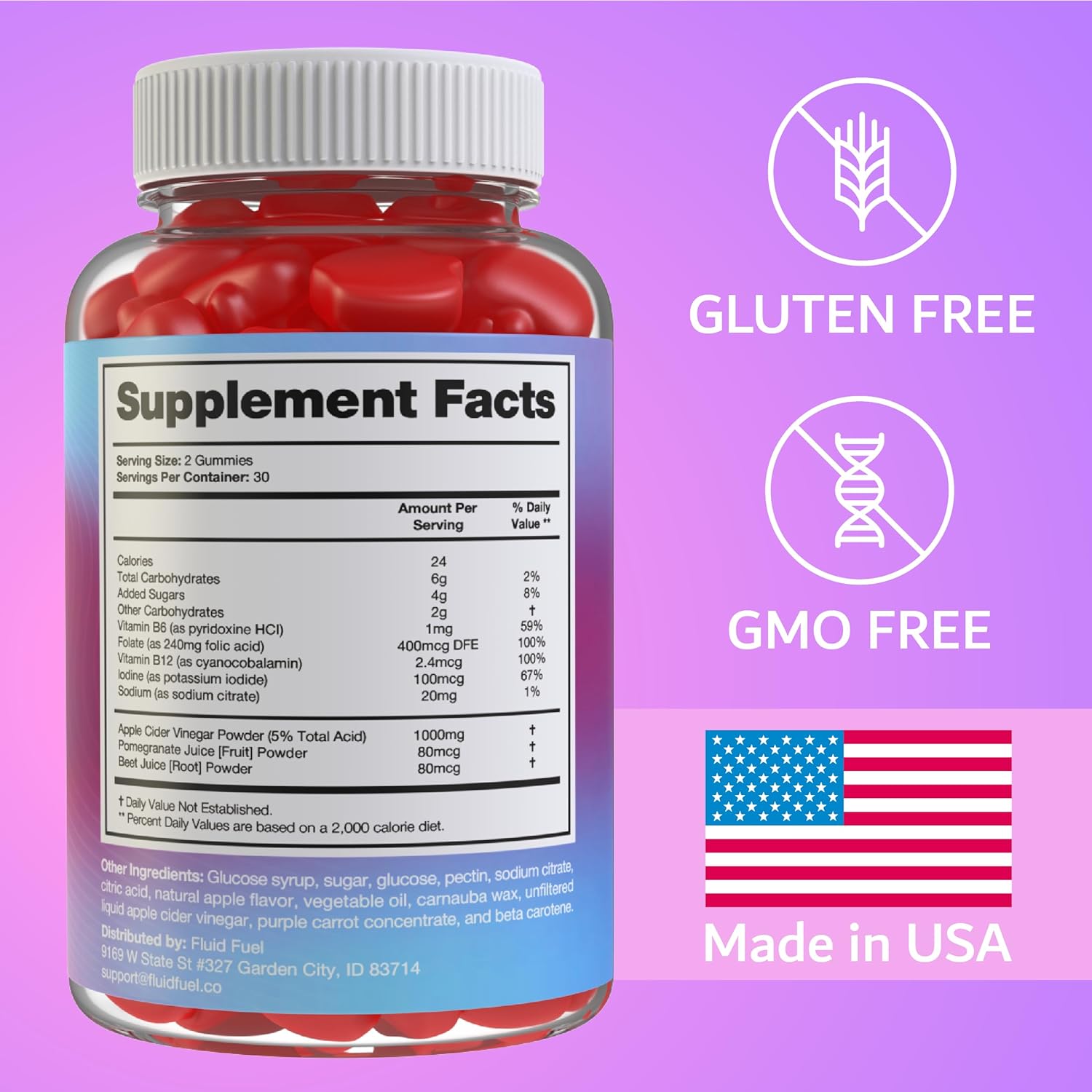 USA-Made Beilancy Keto ACV Gummies for Advanced Weight Loss - Vegan & Gluten-Free Apple Cider Vinegar Gummies for Digestion and Cleansing - 1000mg, 60 pcs