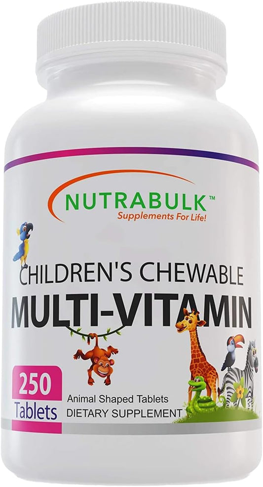 USA-Made Children’s Chewable Multi-Vitamins for Immune, Bone, Brain & Overall Well Being - Vegan & Gluten Free - 250 Cherry Tablets