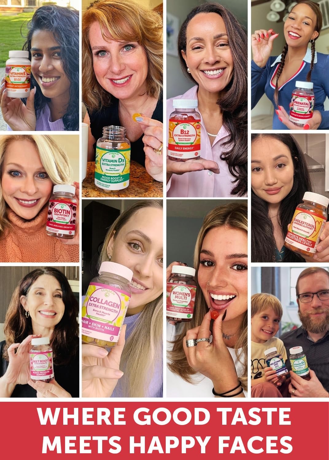 USA Made Lunakai Biotin Gummies 5000mcg with Vitamin C & E - Hair, Skin, and Nails Vitamins for Women - Non-GMO Hair Growth Supplement - 60 Ct
