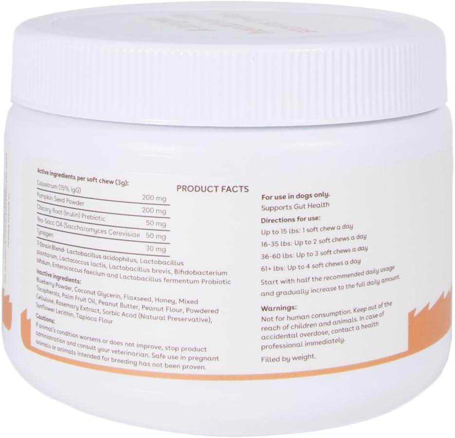 USA Made Pupford Immunity & Gut Health Supplement for Puppies & Dogs, Vet Approved, No Artificial Flavors - Peanut Butter & Jelly - 6.3 oz